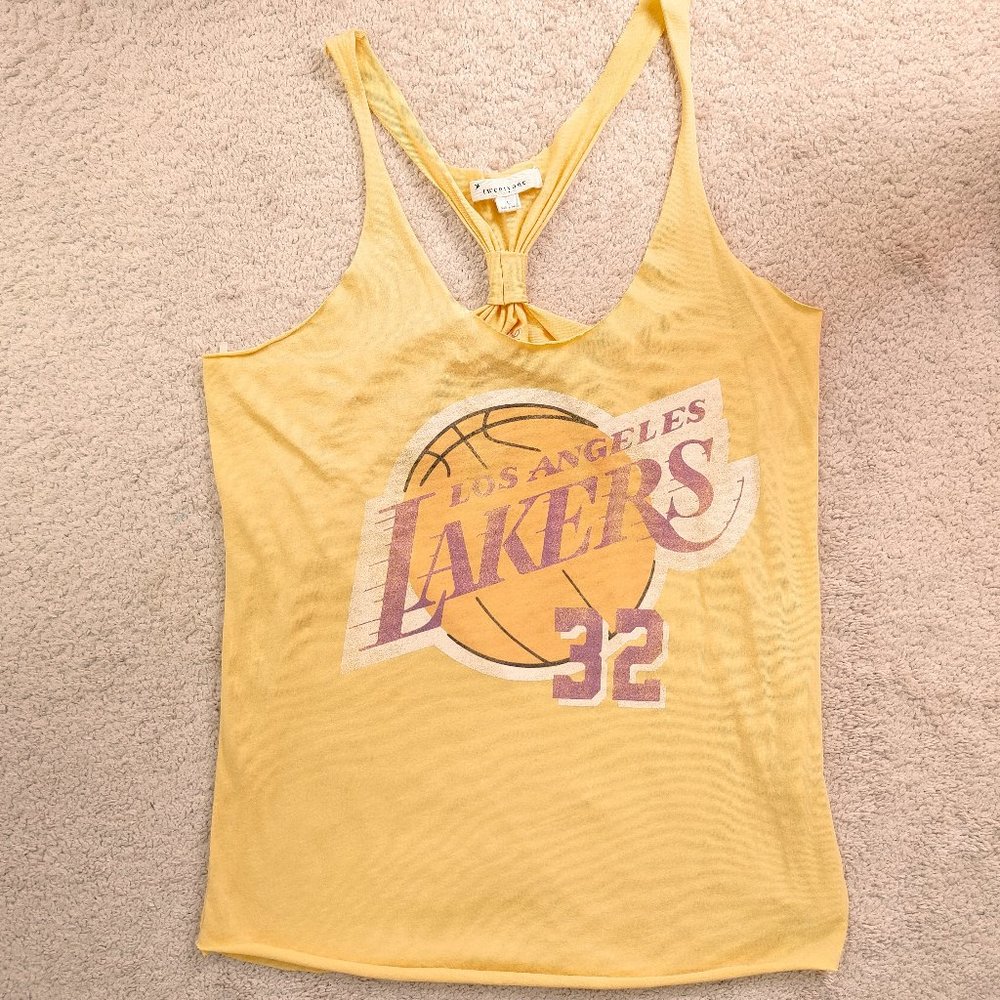 Mighty Fine Los Angeles Lakers Johnson Racer Back Tank Top - Size Large